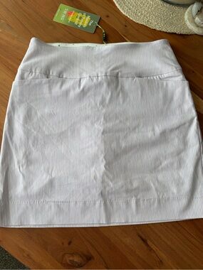 Swing Control Women's Pull-On Golf Skort Pockets White/Purple 6